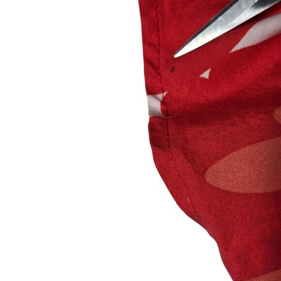 Robbie Bee Dress Womens Medium Red White Floral Ruffle Tropical Hawaiian Peasant - Picture 11 of 11